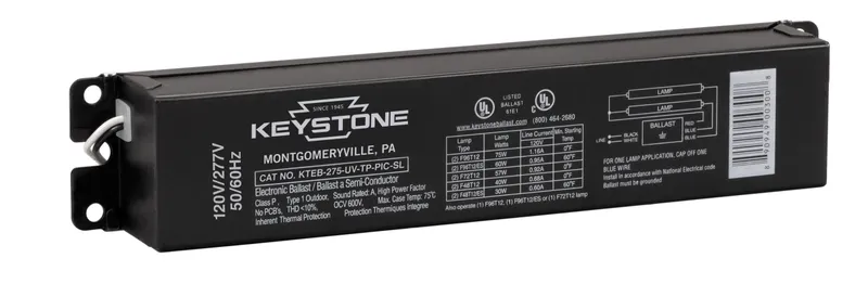 2xF96T12 Ballast, 120-277V Input, 9" Case
