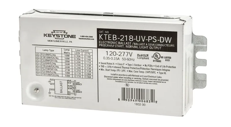 1 or 2, 18 W, CFL, 90C rated, Dual Wire poke in connectors, no studs