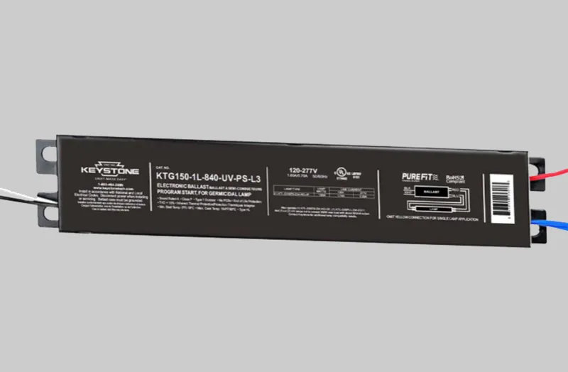 Ballast for UV-C Lamps. 120-277V input. Design to run 1 lamp not to exceed 150W Max Load. ~840mA Output. Linear Case Style