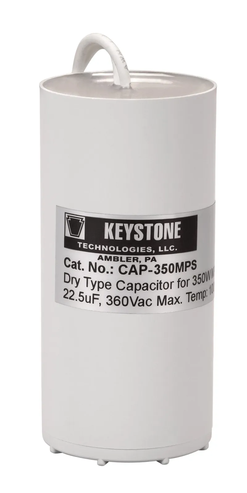 Capacitor for 350W Pulse Start MH, 22.5uF, 345V, Dry Film