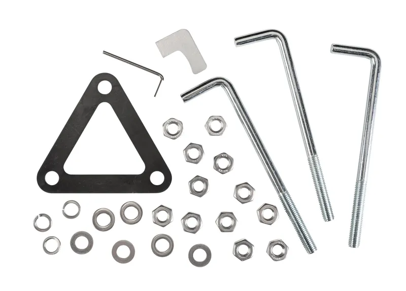 Anchor bolt kit. Includes (3) bolts, hardware, and template. Used with on KT-BLED-6R-UNV-KIT(-B) bollard base. For replacements only