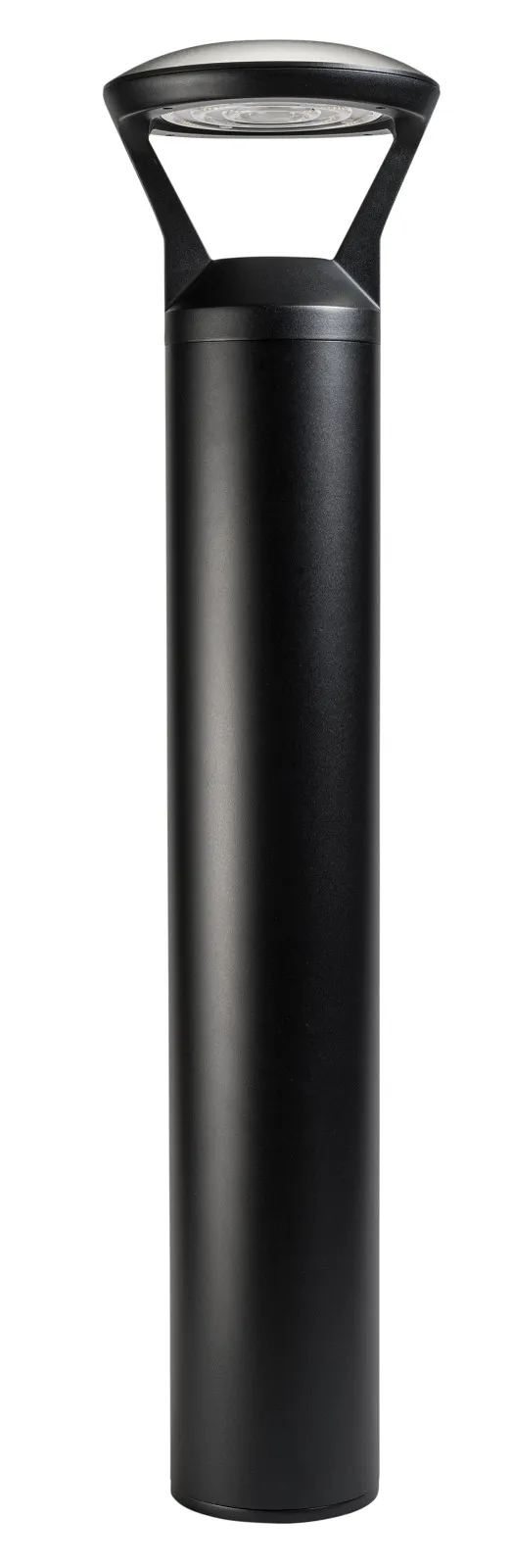 Decorative bollard head. Power Select 24/19/14W. Color Select 30/40/50K. Built-in photocell. 120-277V input. Black. Used on KT-BLED-6R-UNV-KIT-B bollard base