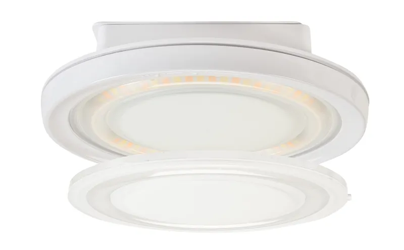 40/30/20W Power Select LED Canopy with OpticSwap | Color Select 3000/4000/5000K | Built in Photocell | Microwave Sensor Receptacle | 9" Round Housing | 120-277V Input | White