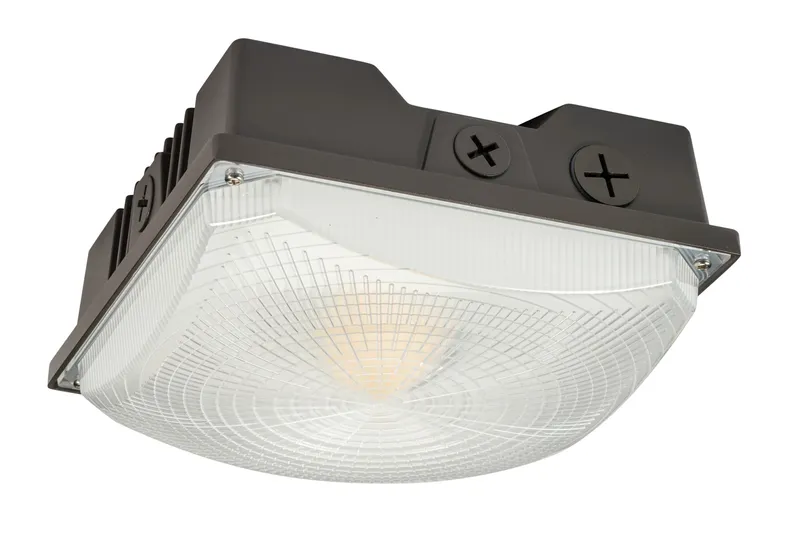 40W LED Canopy. 5000K. 8" Square Housing. 120-277V Input. 160° Beam Angle. Bronze