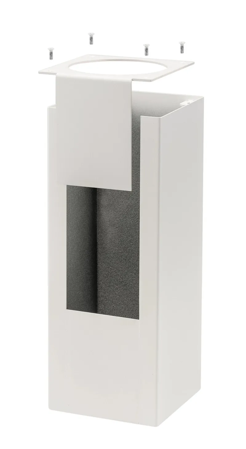 Square shell. White. Used on 4in wall mount cylinders