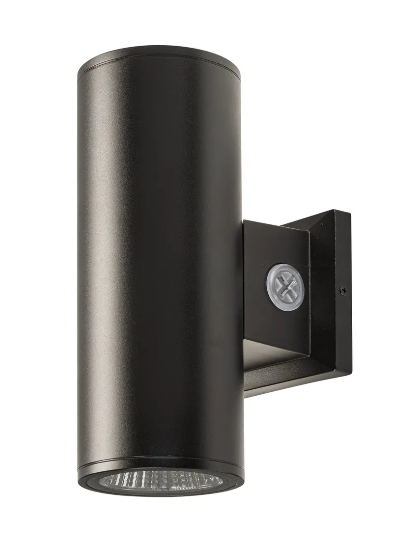 4in wall mount cylinder. Power Select 20/16/12W. Color Select 30/40/50K. Built-in photocell. 120-277V input. Direct and indirect optional. Includes 25deg, 40deg, and 60deg reflectors. Black