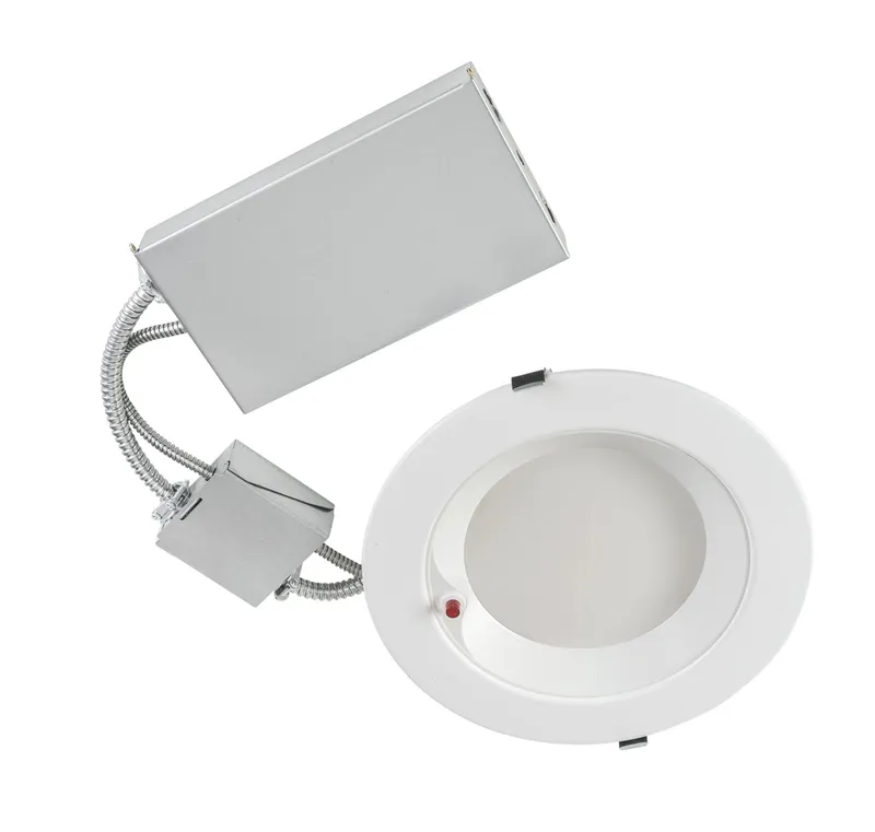 8in Emergency Circular LED Commercial Downlight feat. Power Select and Color Select | 30/27/23/20/16W | 120-277V Input | 2700/3000/3500/4000/5000K |90CRI | 0-10V Dimming | Built-in 4W Emergency Pack