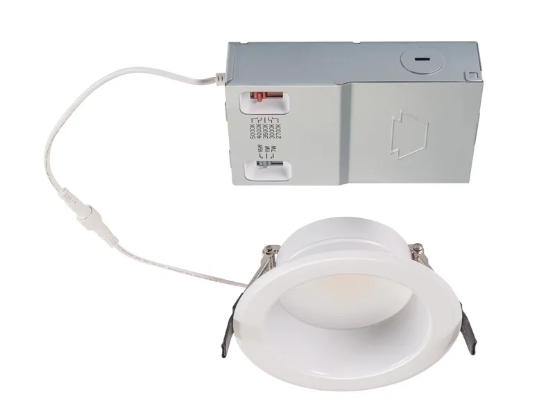 4in Circular LED Recessed Downlight feat. Power and Color Select, 16/11/7W, 2700/3000/3500/4000/5000K, 90CRI, 120-277V Input, 0-10V Dimming, Remote Driver