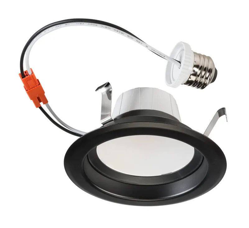 5”/6" Circular LED Residential Retrofit | Black Trim | Power Select 14/10/8W | Color Select 2700/3000/3500/4000/5000K | TRIAC Dimming | Quick Disconnect E26 Base
