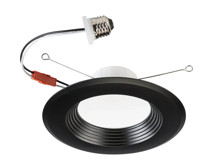 5”/6" Baffled Circular LED Residential Retrofit | Black Trim | Power Select 14/10/8W | Color Select 2700/3000/3500/4000/5000K | TRIAC Dimming | Quick Disconnect E26 Base