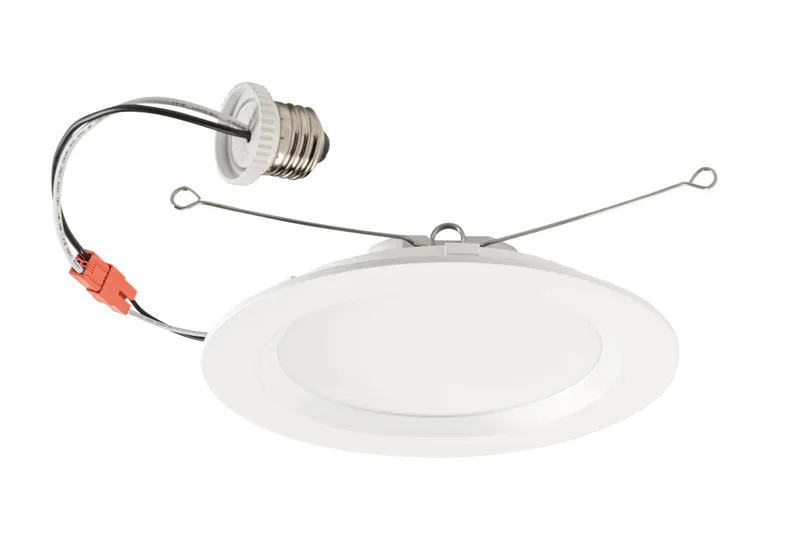 6" LED Regressed Smooth Wafer Downlight Retrofit | Power Select 15/13/11W | Color Select 2700/3000/3500/4000/5000K | TRIAC Dimming | Quick Disconnect E26 Base