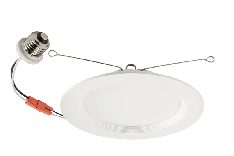 6" LED Regressed Baffle Wafer Downlight Retrofit | Power Select 15/13/11W | Color Select 2700/3000/3500/4000/5000K | TRIAC Dimming | Quick Disconnect E26 Base