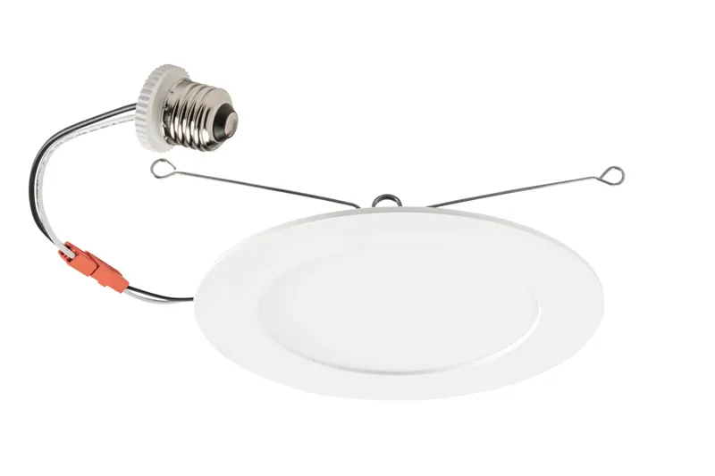 6" LED Slim Wafer Downlight Retrofit | Power Select 15/13/11W | Color Select 2700/3000/3500/4000/5000K | TRIAC Dimming | Quick Disconnect E26 Base