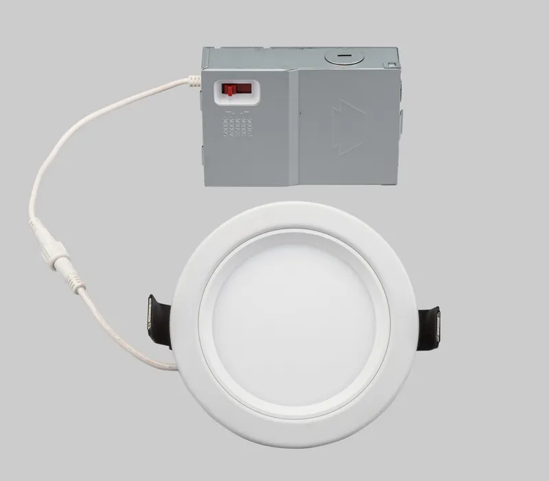 Fire Rated 4in Circular LED Slim Wafer Downlight | Color Select | 11W | 2700/ 3000/ 3500/ 4000/ 5000K | 90CRI | 120V Input | Phase Dimming | Remote Driver