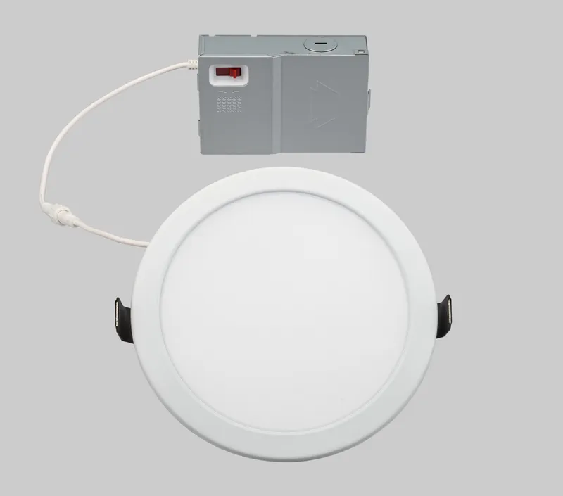 Fire Rated 6in Circular LED Slim Wafer Downlight | Color Select | 15W | 2700/ 3000/ 3500/ 4000/ 5000K | 90CRI | 120V Input | Phase Dimming | Remote Driver