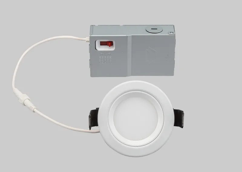 Fire Rated 3in Circular LED Recessed Wafer Downlight | Color Select | 6.5W | 2700/ 3000/ 3500/ 4000/ 5000K | 90CRI | 120V Input | Phase Dimming | Remote Driver
