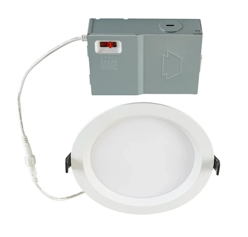 6in Circular LED Baffled Wafer Downlight feat. Color Select, 13W, 2700/3000/3500/4000/5000K, 90CRI, 120V Input, Phase Dimming, Remote Driver