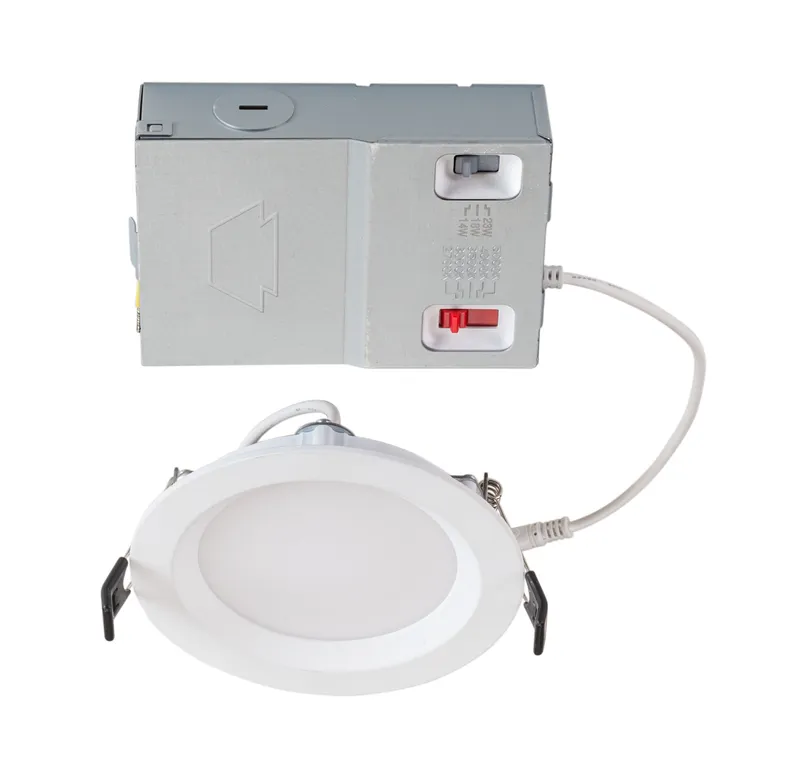 8in Circular LED Recessed Wafer Downlight feat. Power and Color Select, 23/18/14W, 2700/3000/3500/4000/5000K, 90CRI, 120-277V Input, 0-10V Dimming, Remote Driver