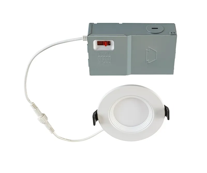 3in Circular LED Baffled Wafer Downlight feat. Color Select, 6.5W, 2700/ 3000/ 3500/ 4000/ 5000K, 90CRI, 120V Input, Phase Dimming, Remote Driver