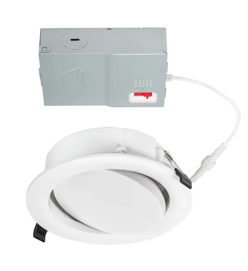 6in Gimbal Wafer Downlight feat. Color Select, 12W, 2700/3000/3500/4000/5000K, 90 CRI, 120V Input, Phase Dimming, Remote Driver