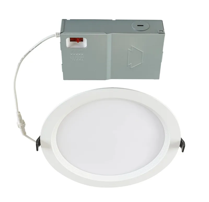 8in Circular LED Baffled Wafer Downlight feat. Color Select, 23W, 2700/3000/3500/4000/5000K, 90CRI, 120V Input, Phase Dimming, Remote Drive