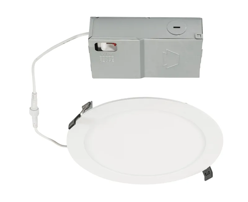 8in Circular LED Slim Wafer Downlight feat. Color Select, 23W, 2700/3000/3500/4000/5000K, 90CRI, 120V Input, Phase Dimming, Remote Driver