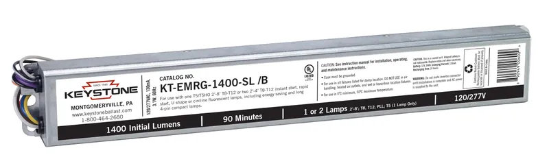 Emergency Ballast: 1400 Lumen, T8/T12, Low Profile