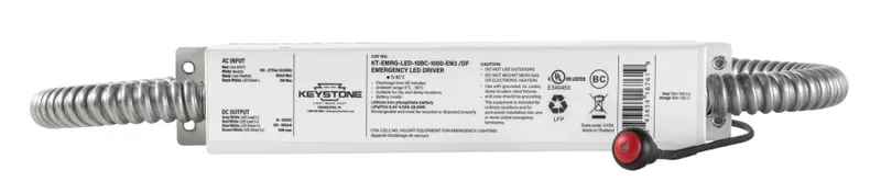 LED Emergency Back-Up Driver | Constant Power | 10W |Standard Case | 15-55V Output | Approx 1000 Lumens | 90 Min Operation | 120-277Vac Input | CEC T20 Compliant | Double-Ended Dual Flex | Battery Integrated | 9.45 x 1.77 x 1.18 in