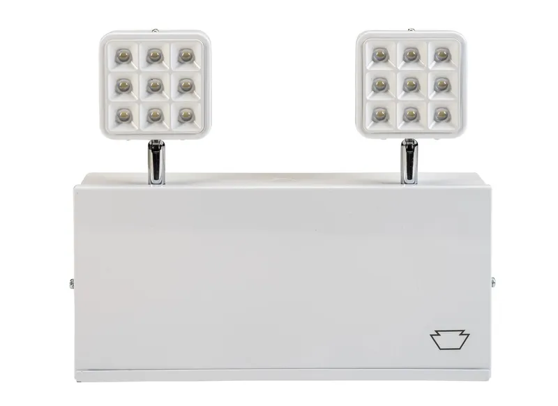 Emergency Light | Steel | NYC & Chicago Compliant | Style 1 | White Color | 6500K Dual Heads | Surface Mount | 120-277 Vac Input | Emergency Battery Backup | High Lumen Output