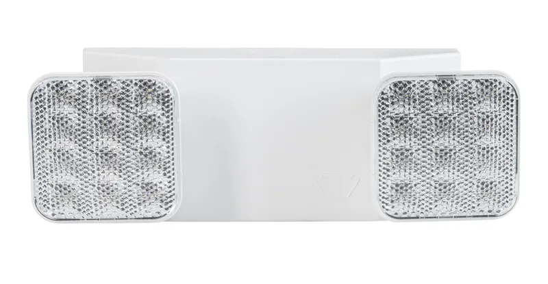 Emergency Light | Thermo Plastic | Style 1 | White Color | 6500K Dual Heads | Surface Mount | 120-277 Vac Input | Emergency Battery Backup