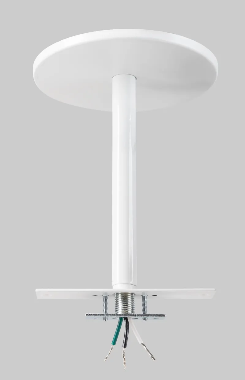 Canopy Cover Feed Kit for Exit Signs | J-Box Mount | 5" Round | White | Includes 6in & 18in Rigid 3/8 IPS Stems, 24in total (1) 5" Canopy Cover & Additional Hardware