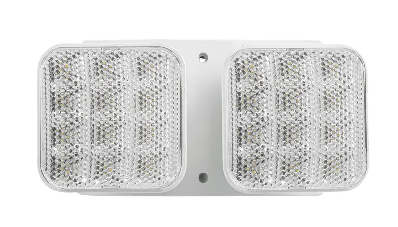 Emergency Light | Thermo Plastic | Remote Double Head | Style 1 | White Color | 6500K Dual Heads | Surface Mount | Low Voltage Input