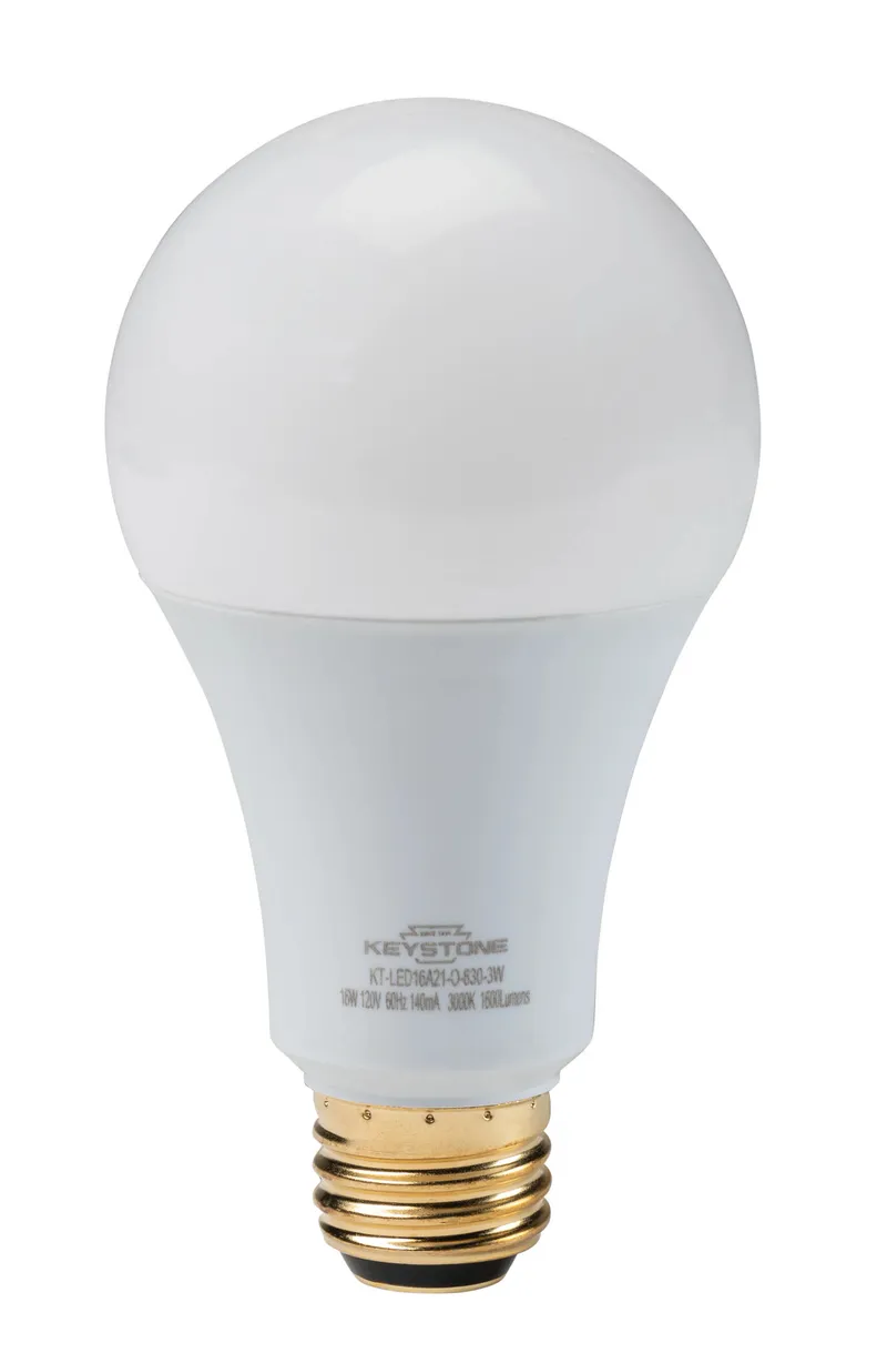 A21 Omni-Directional Bulb, 100W Equivalent, E26 Medium Base, 3000K, 80 CRI, 3-Way Switching