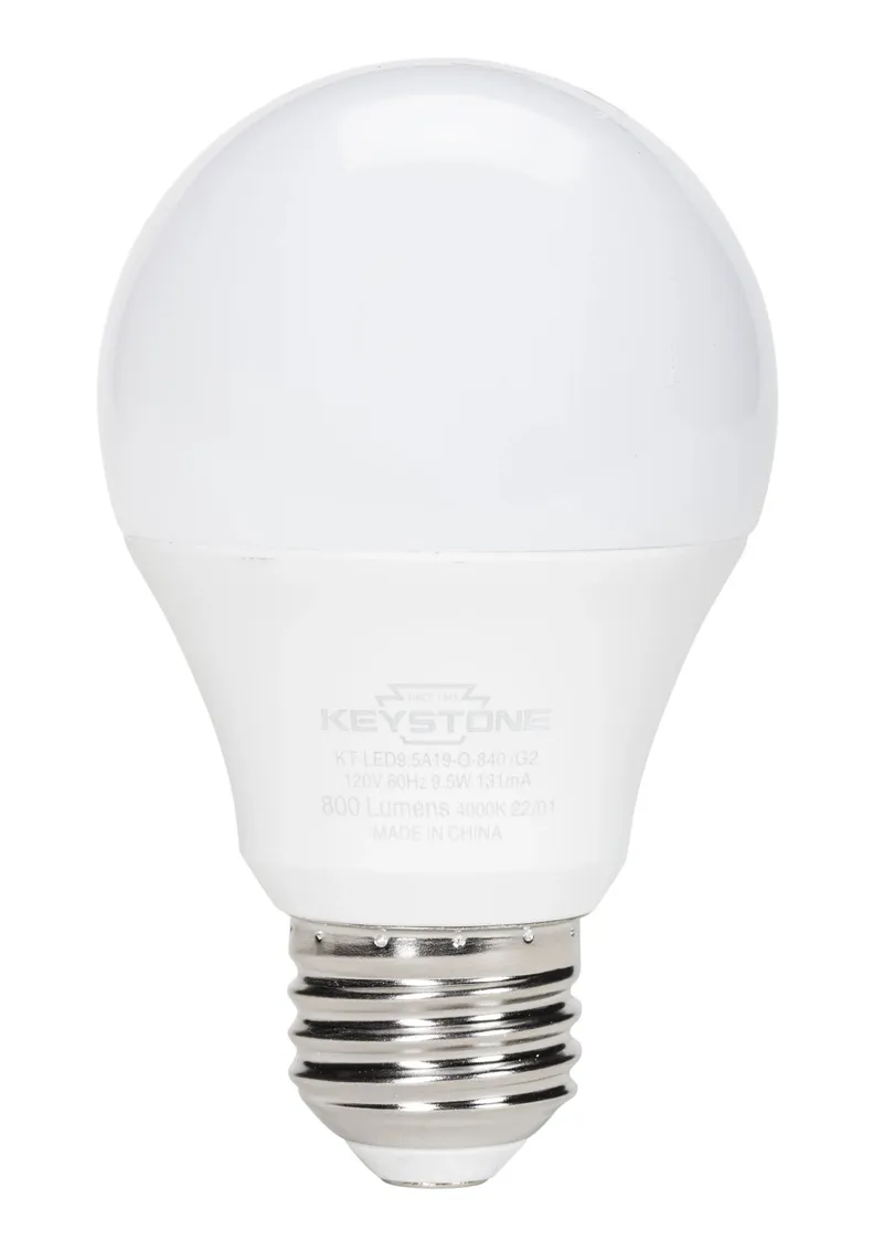 A19 Omni-Directional Bulb, 60W Equivalent, E26 Medium Base, 3000K, 80 CRI, Generation 3