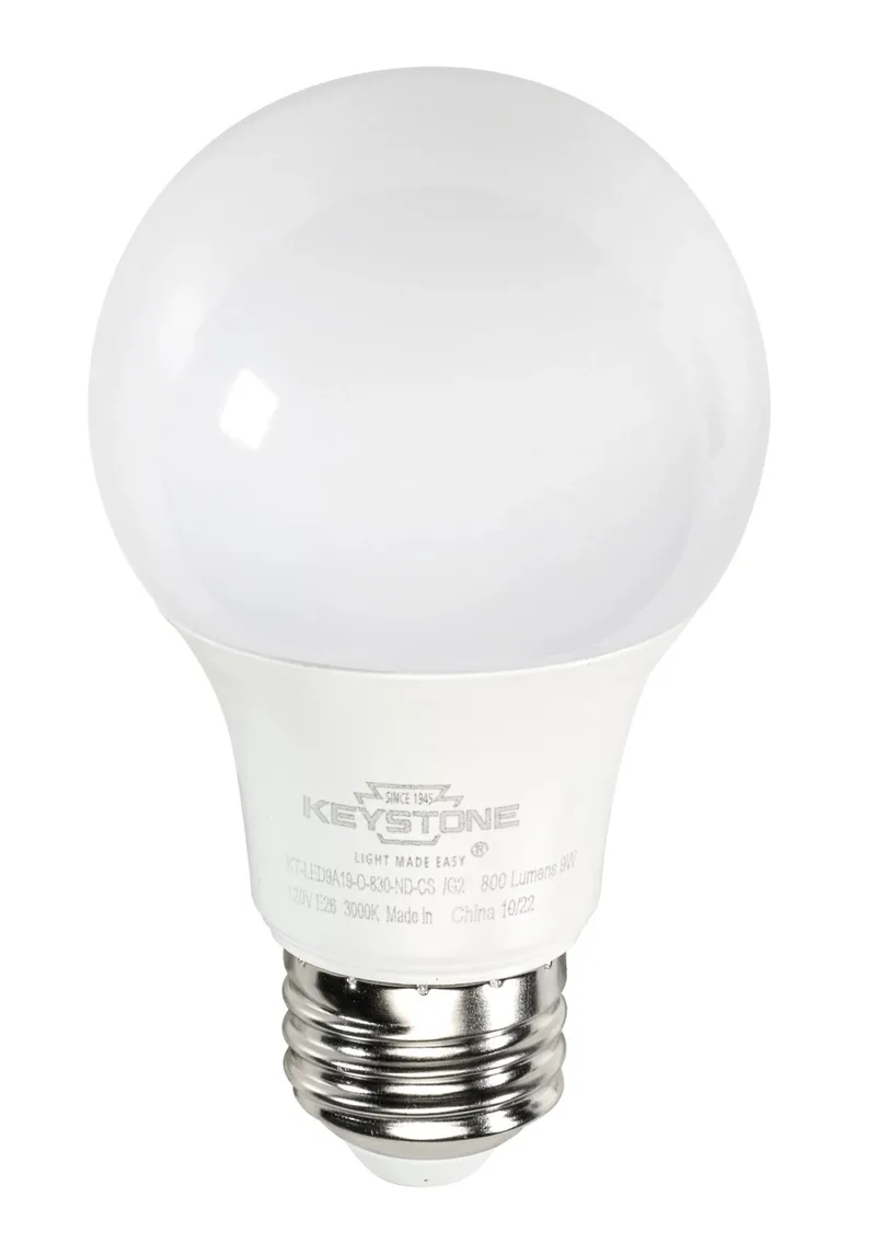 A19 Omni-Directional Bulb, 60W Equivalent, E26 Medium Base, 3500K, 80 CRI, Non-Dimming, Contractor Series, Generation 2