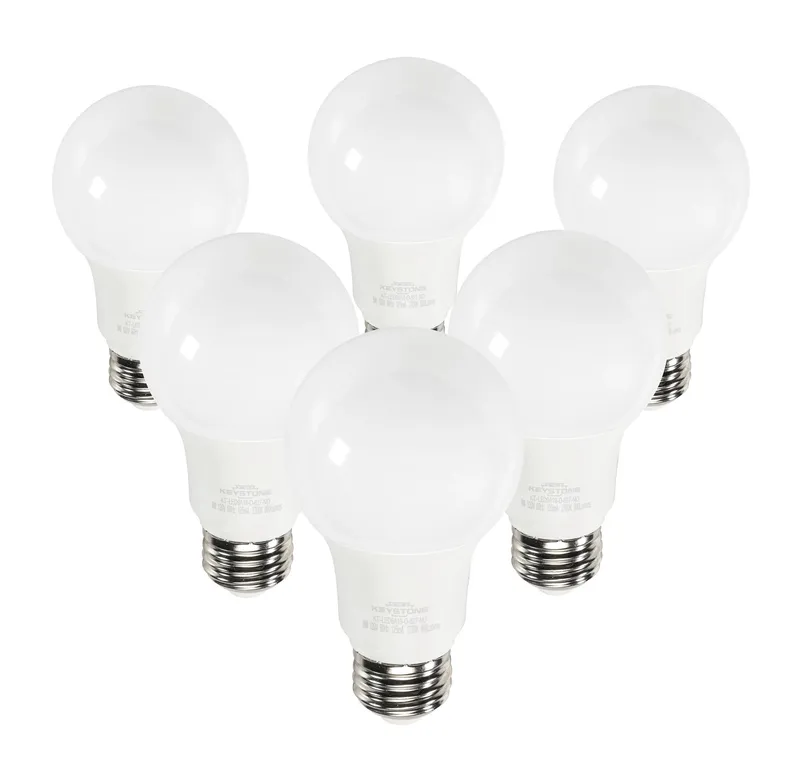 A19 Omni-Directional Bulb, 60W Equivalent, E26 Medium Base, 2700K, 80 CRI, Non Dimming, Generation 2, 6 pack