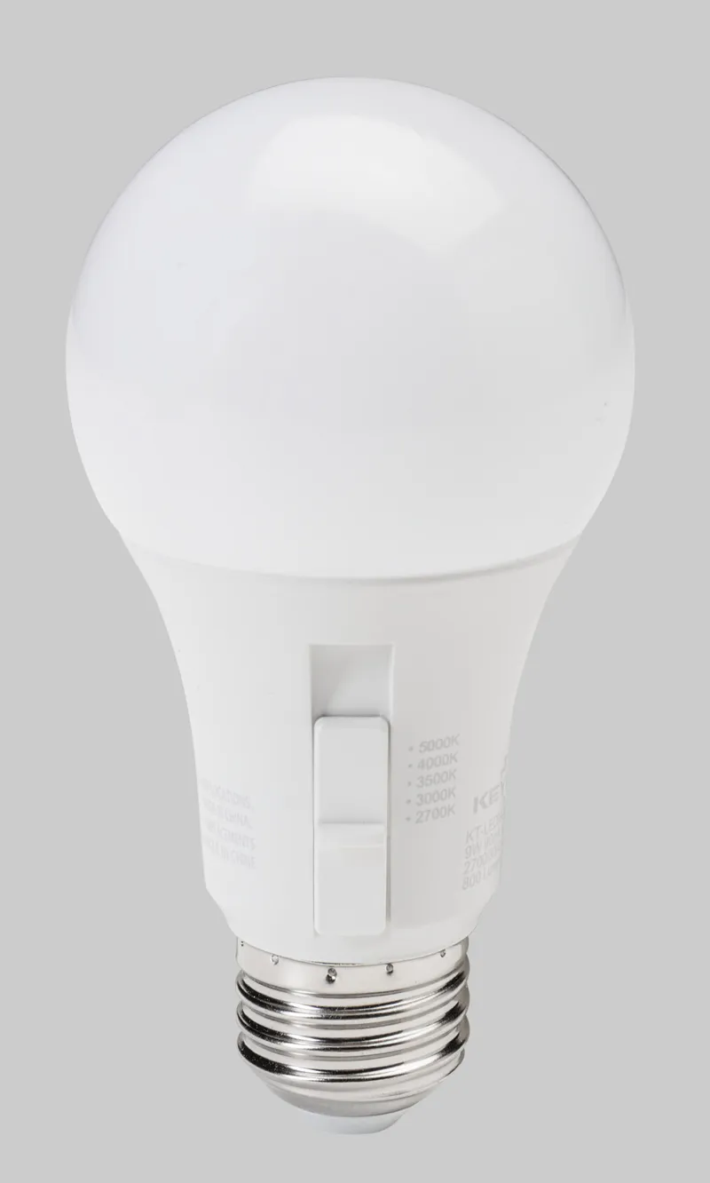 9W A19 Omnidirectional Bulb | 60W equivalent | E26 medium base | Color Select 27/30/35/40/50K | 120V input | 90 CRI | Generation 4