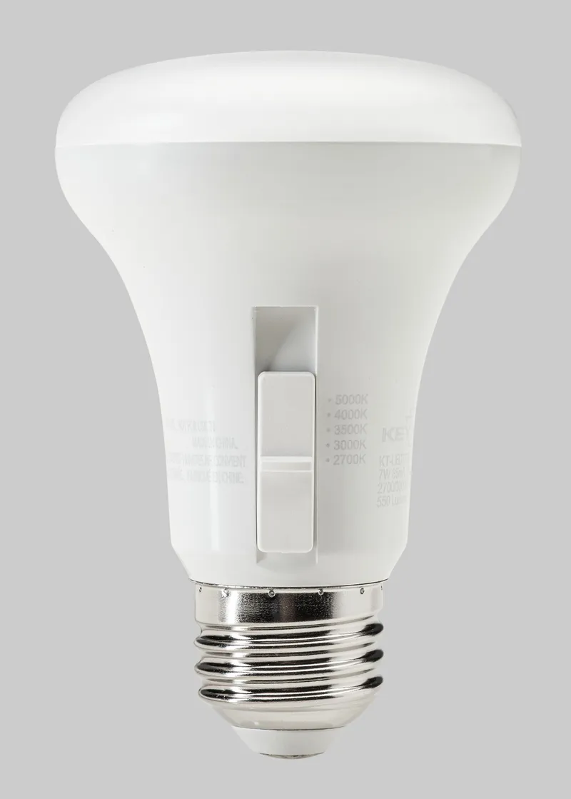 7W R20 Flood | 50W equivalent | E26 medium base | Color Select 27/30/35/40/50K | 120V input | 80 CRI | Generation 4
