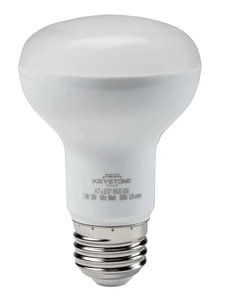 R20 Flood, 50W Equivalent, 120 Deg Beam Angle, E26 Medium base, 5000K, 90 CRI