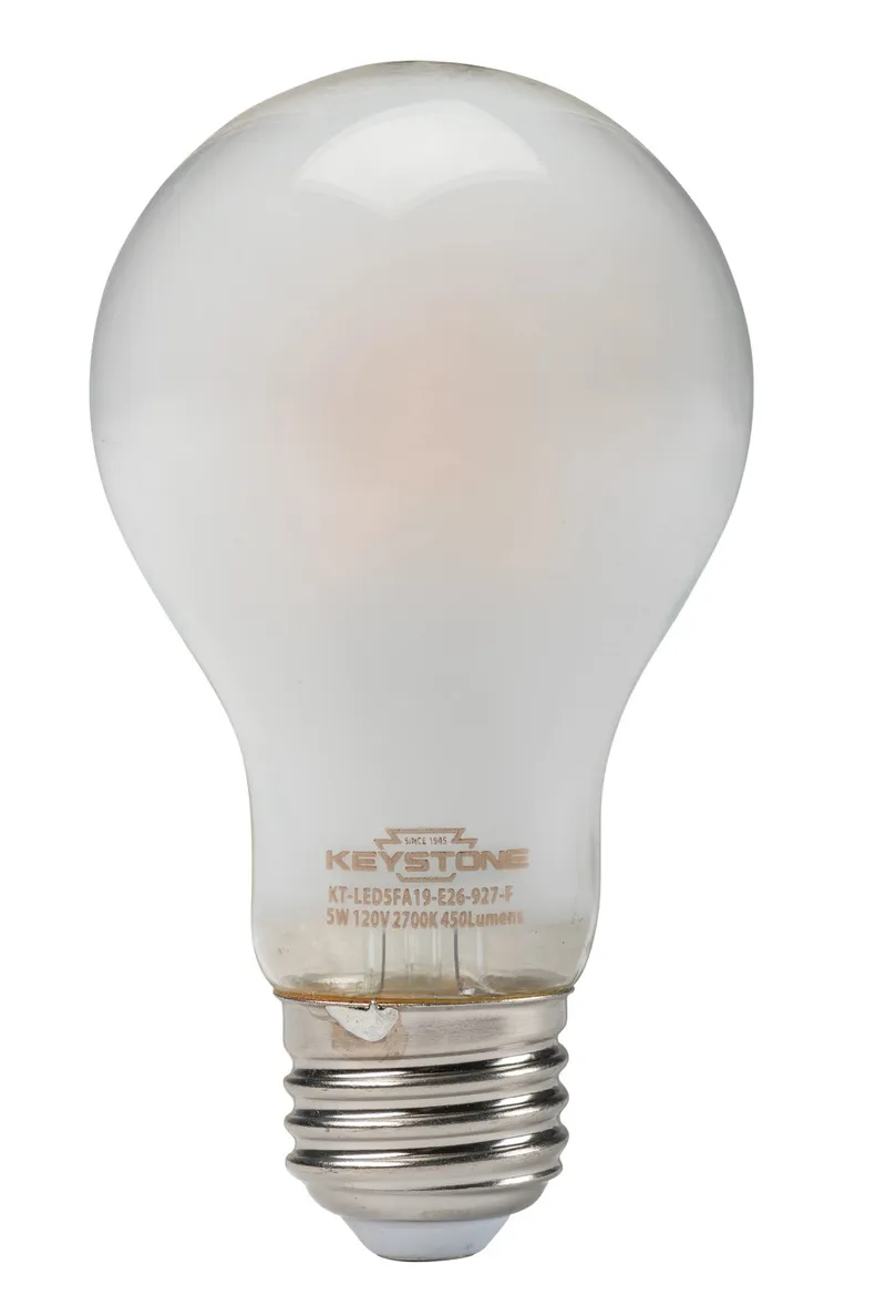 A19 Filament Bulb, 40W Equivalent, E26 Medium Base, 2700K, 90CRI, Frosted