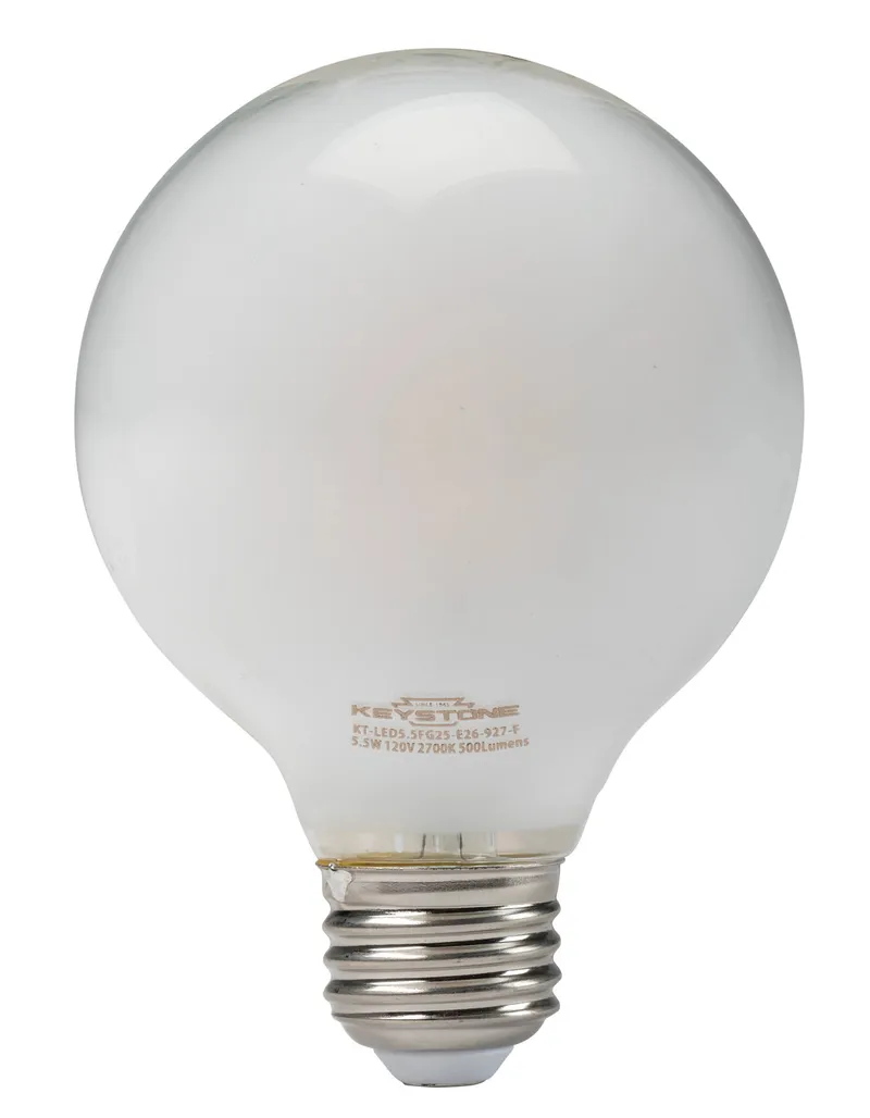 Globe Filament Bulb, 60W Equivalent, G25 shape, E26 Medium base, 3000K, 90 CRI, Frosted