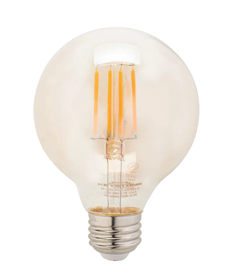 Globe Filament Bulb, 60W Equivalent, G25 shape, E26 Medium base, 2200K, 80 CRI, Amber