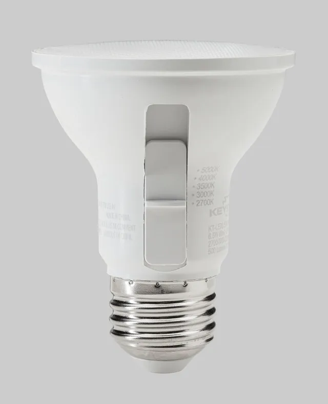 6.5W PAR20 Flood | 50W equivalent | 40 deg beam angle | E26 medium base | Color Select 27/30/35/40/50K | 120V input | 80 CRI | Generation 4