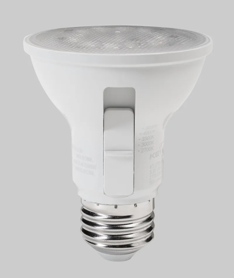 5.5W PAR20 Flood | 50W equivalent | 40 deg beam angle | E26 medium base | Color Select 27/30/35/40/50K | 120V input | 90 CRI | Generation 4