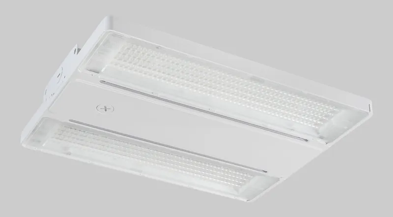 150W Power Select & Color Select Die Cast High Bay with Optic Swap Gen 3 | 150/120/90W |4000/5000K | Includes multi-function lens, Standard 90 deg or Aisle Lens 45 x 110 deg | 1ft H series body | 120-277V Input | Frosted Lens | 80+ CRI |0-10V Dimmable | B