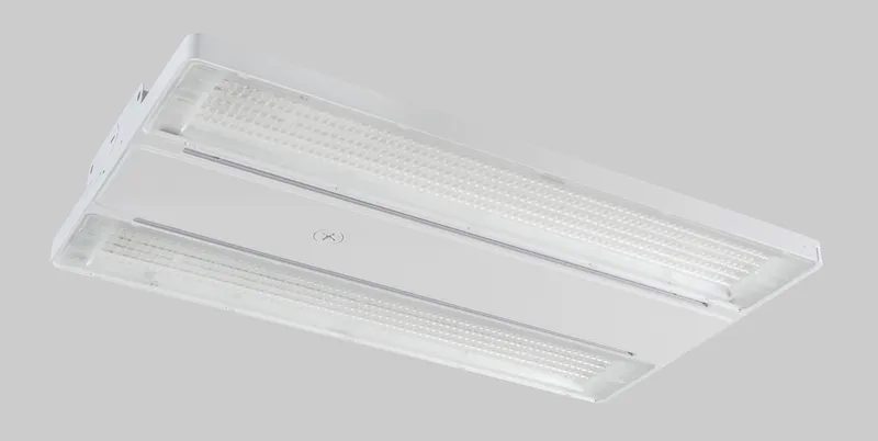 200W Power Select & Color Select Die Cast High Bay with Optic Swap Gen 3 | 200/160/120W |4000/5000K | Includes multi-function lens, Standard 90 deg or Aisle Lens 45 x 110 deg | 2ft H series body | 120-277V Input | Frosted Lens | 80+ CRI |0-10V Dimmable |
