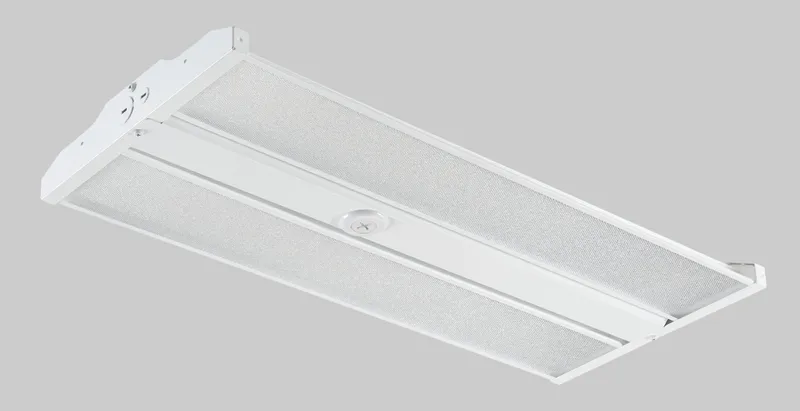 145W LED High Bay Gen 3 | 2ft Long | 120-277V Input | Frosted Lens | 4000K | 80+ CRI |90 deg lens |0-10V Dimmable | Built-in sensor receptacle