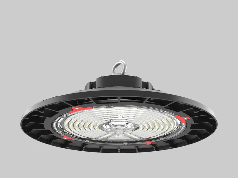240W Round Highbay | 240W | 90 deg lens | 13-inch diameter |120-277V | 5000K | 0-10V Dimming | Built-in sensor receptacle | Standard black housing | O-Bolt Included