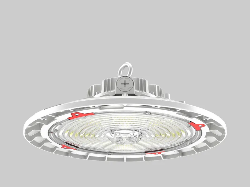 200W Power & Color Selectable Round Highbay Gen 2 |200W/150W/100W | 90 deg lens | 12-inch diameter |120-277V | 3000K/4000K/5000K | 0-10V Dimming | Built-in sensor receptacle | White housing | O-Bolt & J-Hook Included