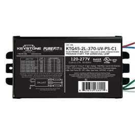 Keystone Ballast for UV-C Germicidal Lamps - 1 or 2 Lamps - 370mA Output - 120-277V